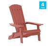 Flash Furniture Red All-Weather Folding Adirondack Chairs, 4PK 4-JJ-C14505-RED-GG